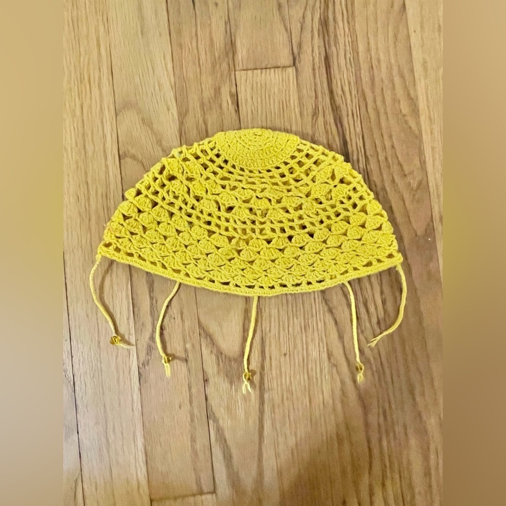 Handmade Dandelion Yellow Crochet Cap, All Size